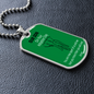 Adoption Son - Elephant - Green Dog Tag