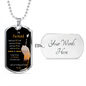To My Husband - Dog Tag