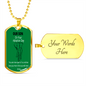 Adoption Son - Elephant - Green Dog Tag