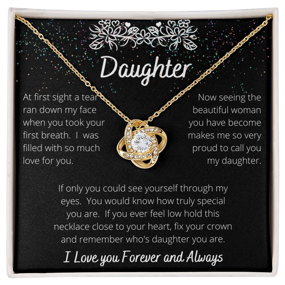 To My Daughter- Love Knot Necklace
