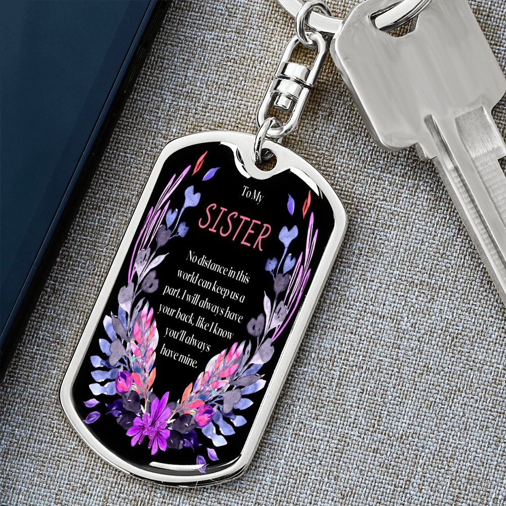 To My Sister - Dogtag Keychain