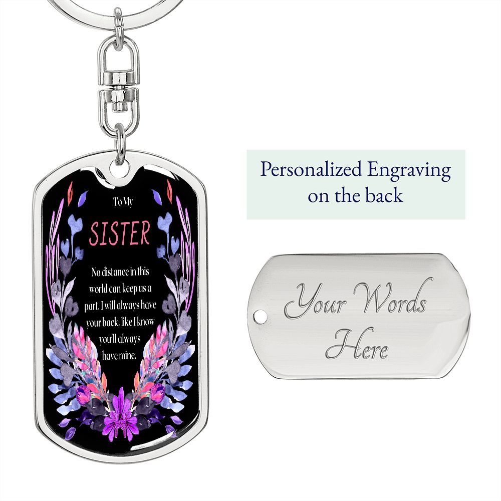 To My Sister - Dogtag Keychain