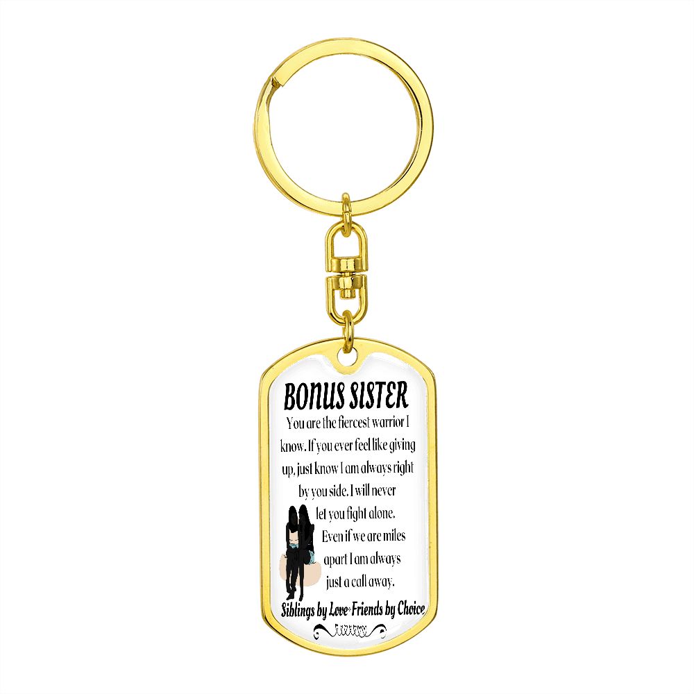 To My Bonus Sister - Dogtag Keychain
