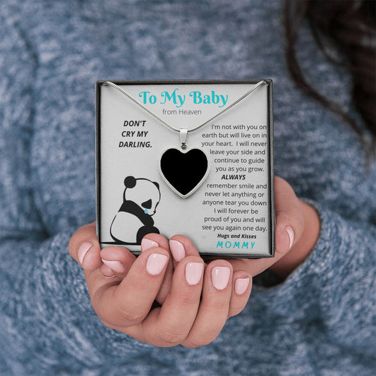 To My Baby - Loss Of Mom - Photo Heart Necklace