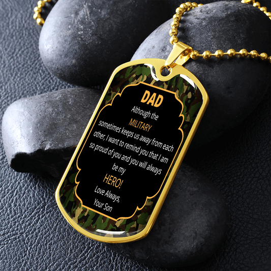 Military Dad - Love Son - Dog Tag