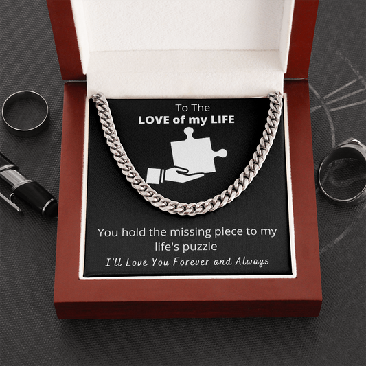 Love of My Life - Puzzle Piece - Cuban Link Chain