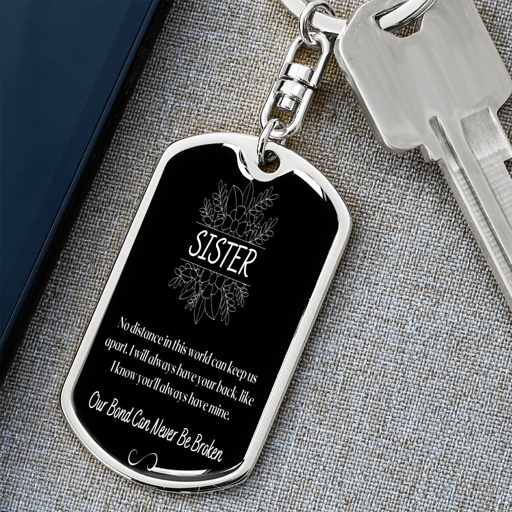 To My Sister - Dogtag Keychain