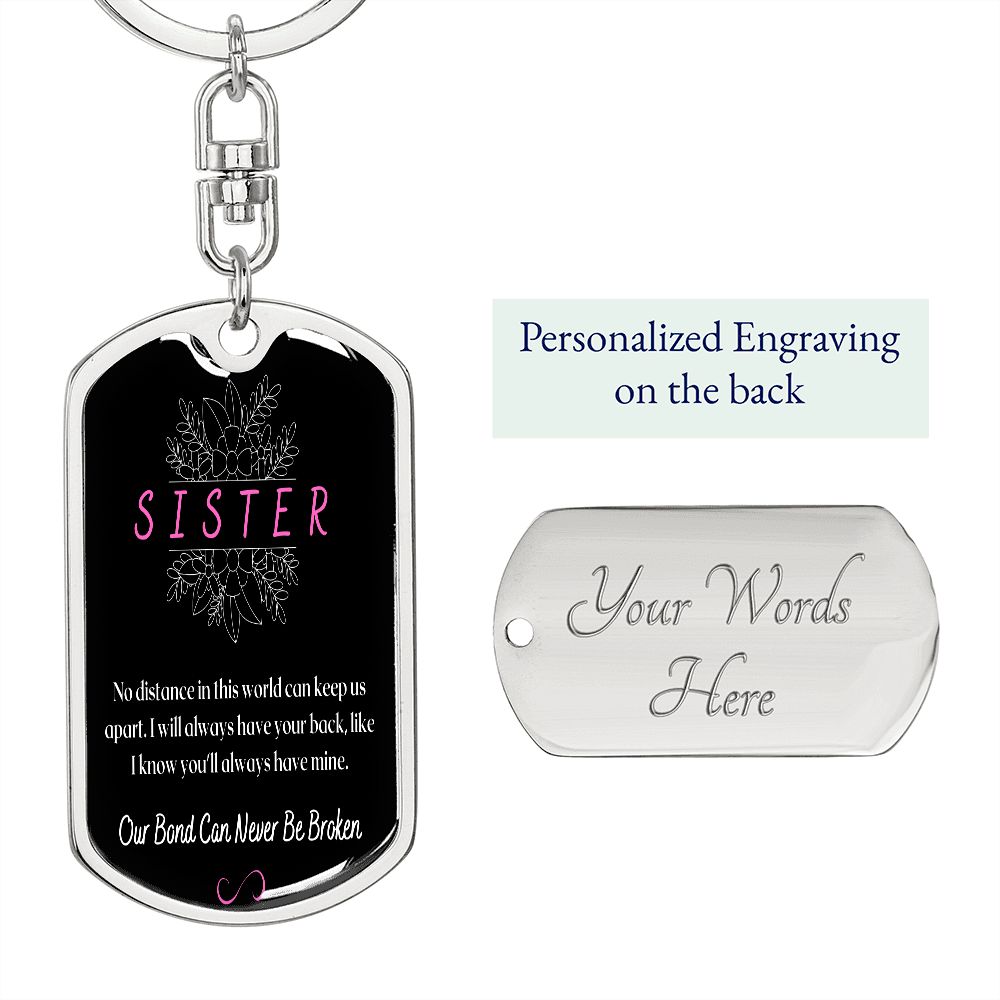 To My Sister - Dogtag Keychain
