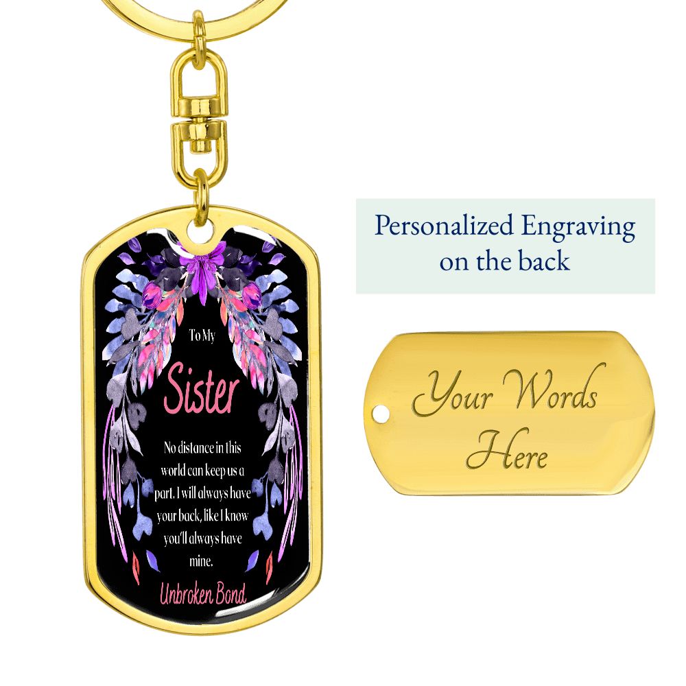 To My Sister - Dogtag Keychain