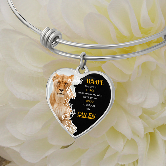 To My Queen - Babe - Heart Bangle