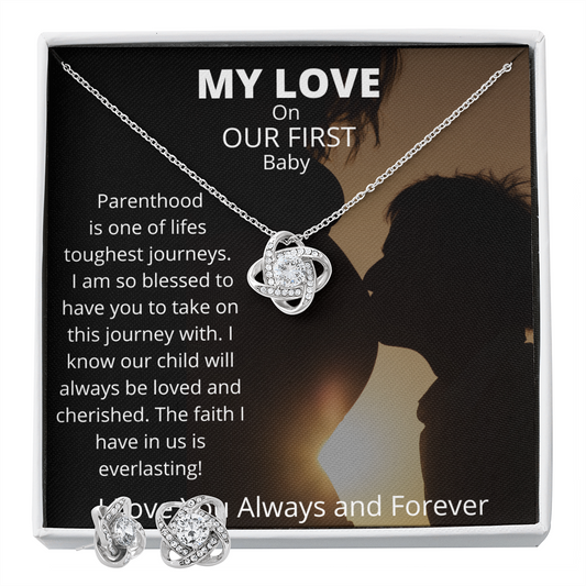 First Baby - Love Knot Earring & Necklace Set