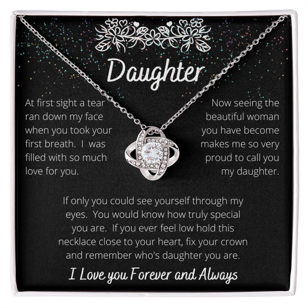 To My Daughter- Love Knot Necklace