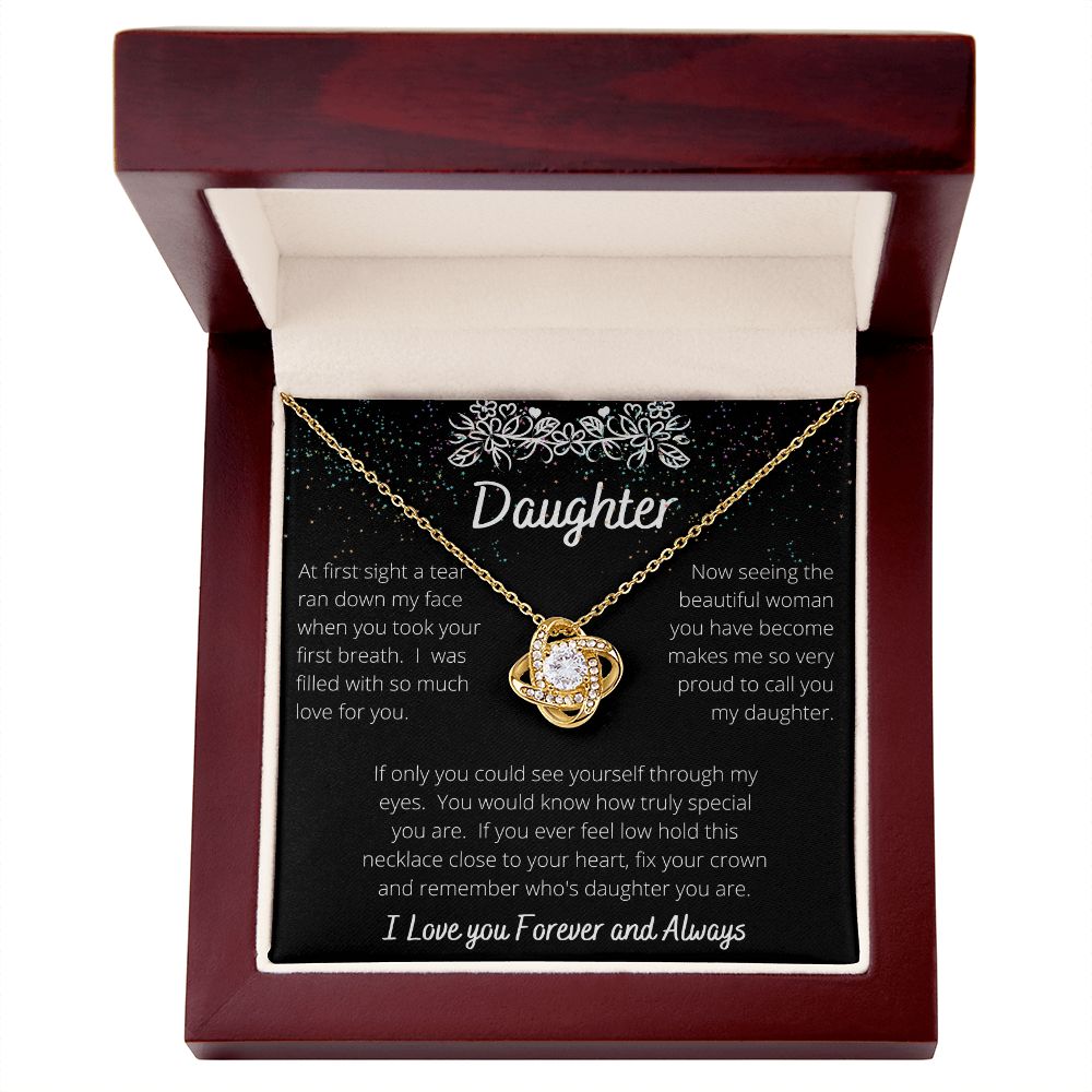 To My Daughter- Love Knot Necklace