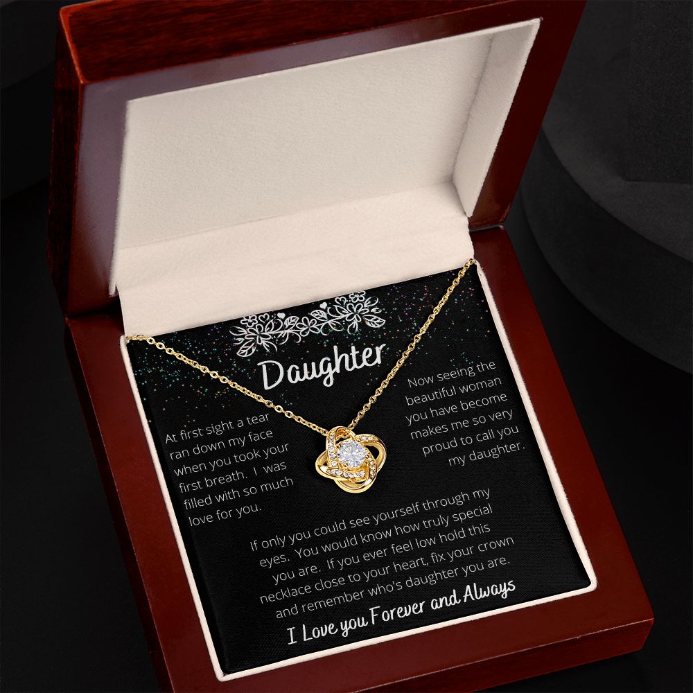 To My Daughter- Love Knot Necklace