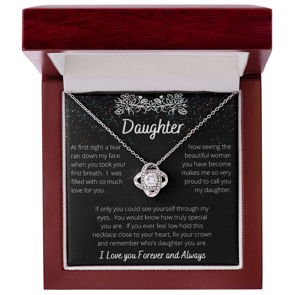 To My Daughter- Love Knot Necklace