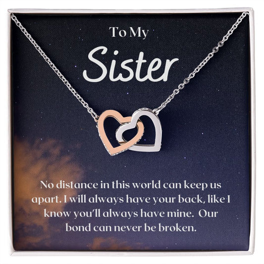 To My Sister - Interlocking Hearts