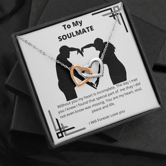 To My Soulmate - Black on White - Interlocking Hearts