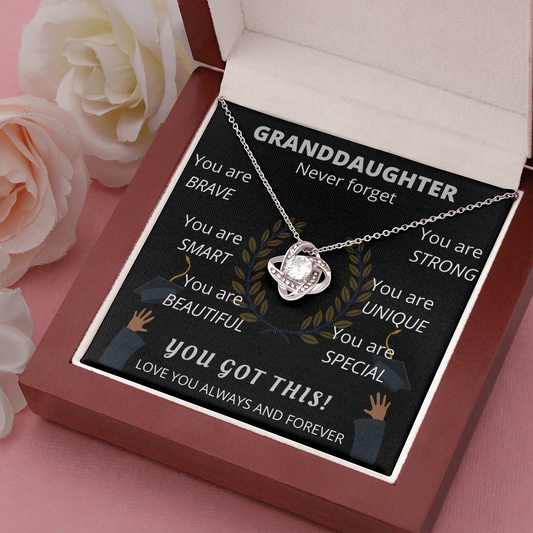Granddaughter Graduation - Love Knot Necklace
